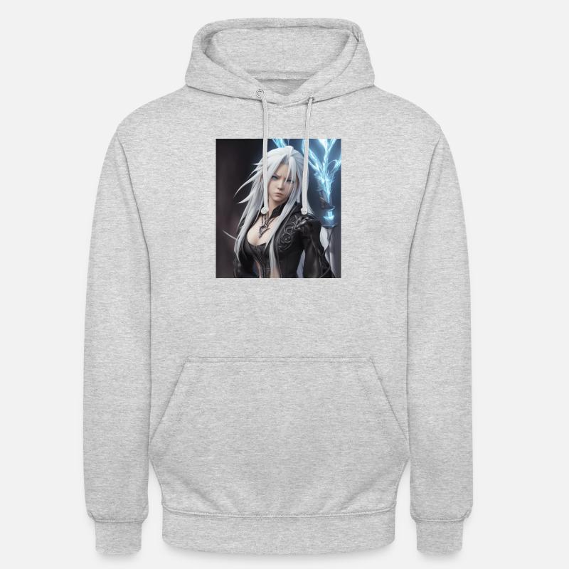 AI 3D Version 33 - Unisex Hoodie - Hellgrau meliert