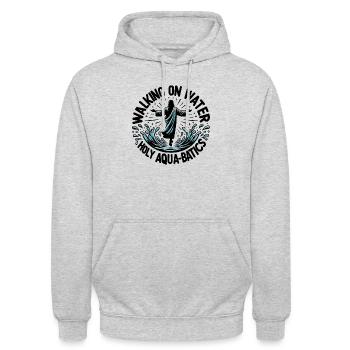 Walking on Water Holy Aqua-Batics! - Unisex Hoodie - light heather grey - Front - Alina (178cm) & Michal (187cm)