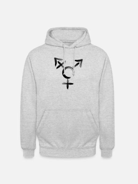 Icon transgender black - Unisex Hoodie - light heather grey