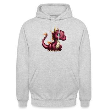 Dragon Red - Unisex Hoodie - light heather grey - Front - Alina (178cm) & Michal (187cm)