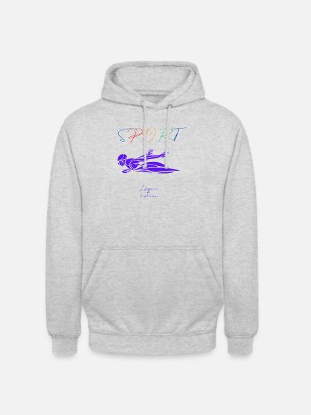 Natation - Sweat-shirt à capuche unisexe - gris clair chiné