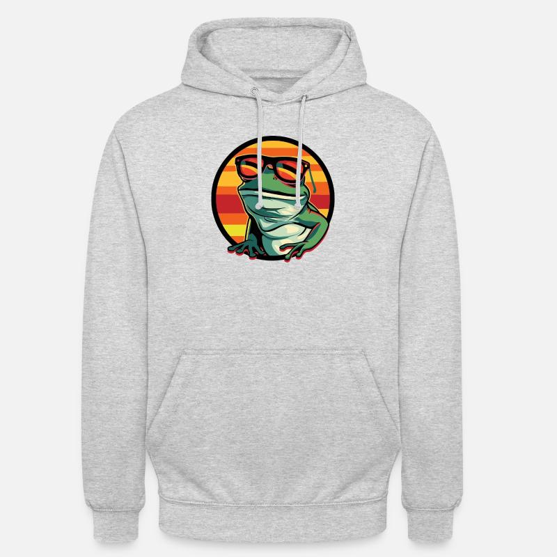 Grenouille Bande dessinée cool - Sweat-shirt à capuche unisexe - gris clair chiné