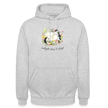 Animal welfare cats - Unisex Hoodie - light heather grey - Front - Alina (178cm) & Michal (187cm)