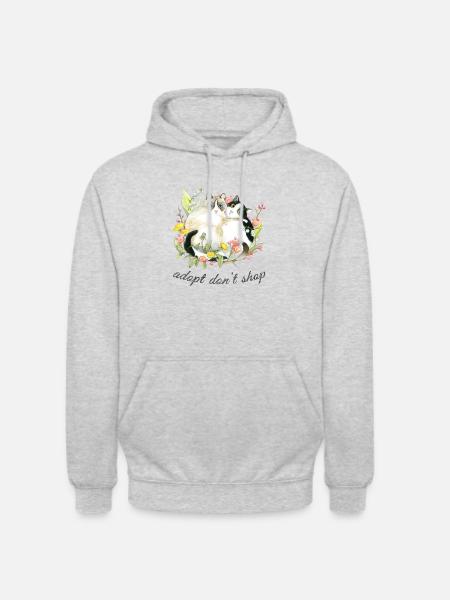 Protection des animaux Chats - Sweat-shirt à capuche unisexe - gris clair chiné