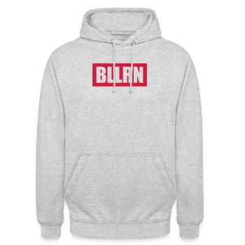 BLLRN Ballern Verballert Verklatscht Aftern Emma - Unisex Hoodie - Hellgrau meliert - Vorne - Alina (178cm) & Michal (187cm)