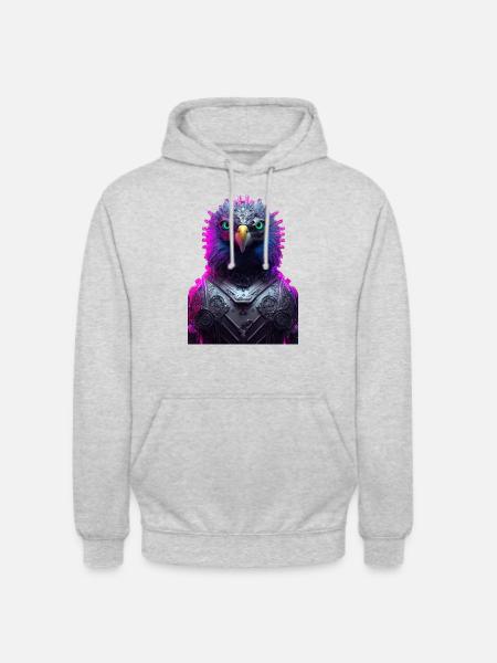 BirdCat - Unisex Hoodie - Hellgrau meliert