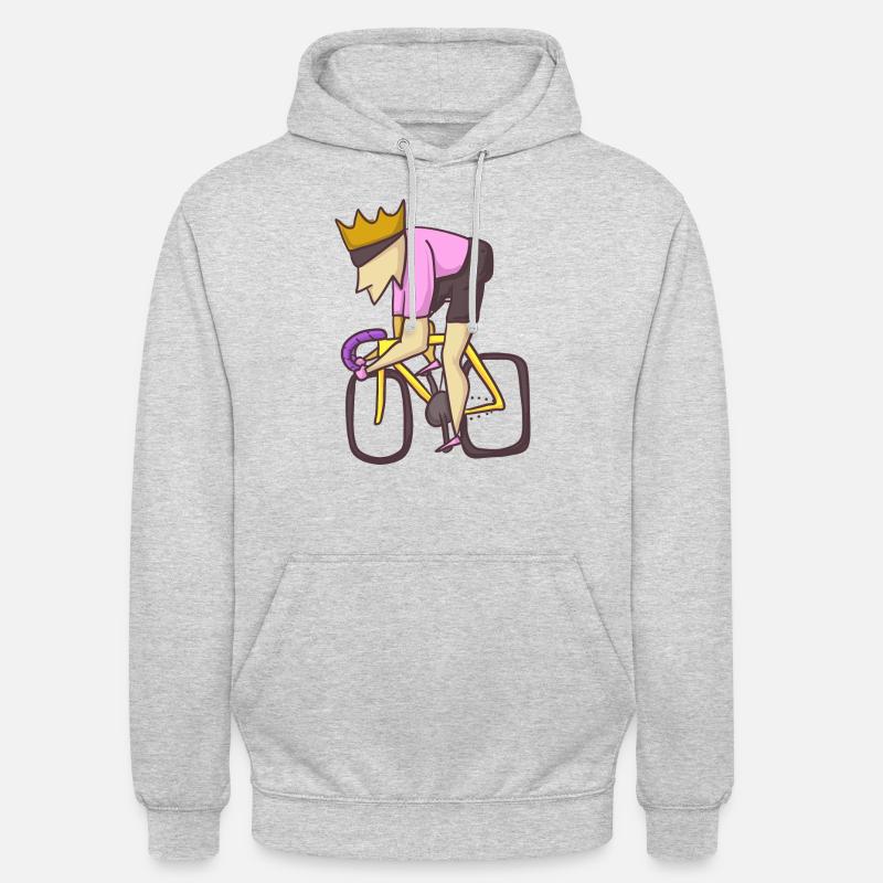vélo de route roi cycliste - Sweat-shirt à capuche unisexe - gris clair chiné