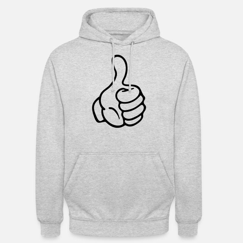 main pouce comme bande dessinée - Sweat-shirt à capuche unisexe - gris clair chiné