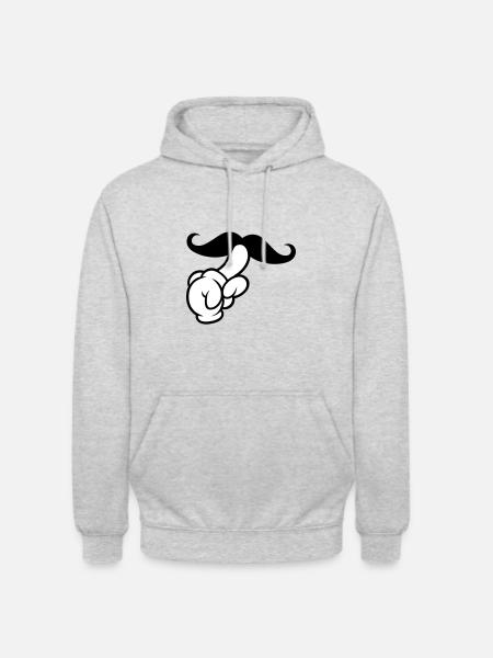Comic Hand Moustache - Unisex Hoodie - light heather grey