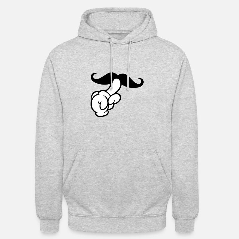 Comic Hand Moustache - Unisex Hoodie - Hellgrau meliert