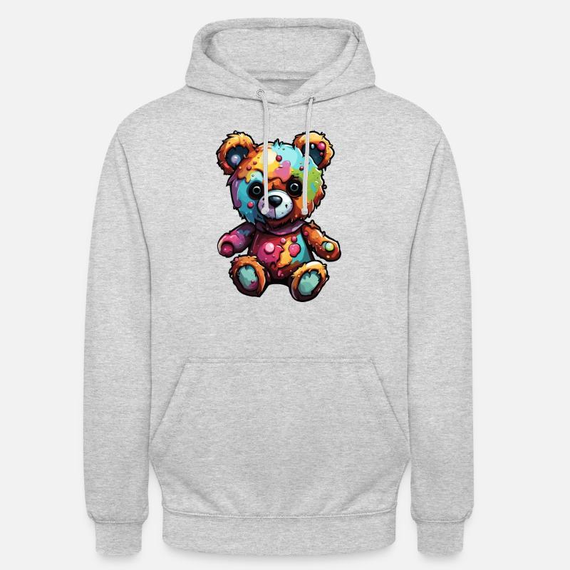 Teddybär / Kuscheltier / Stofftier / Geschenkidee - Unisex Hoodie - Hellgrau meliert