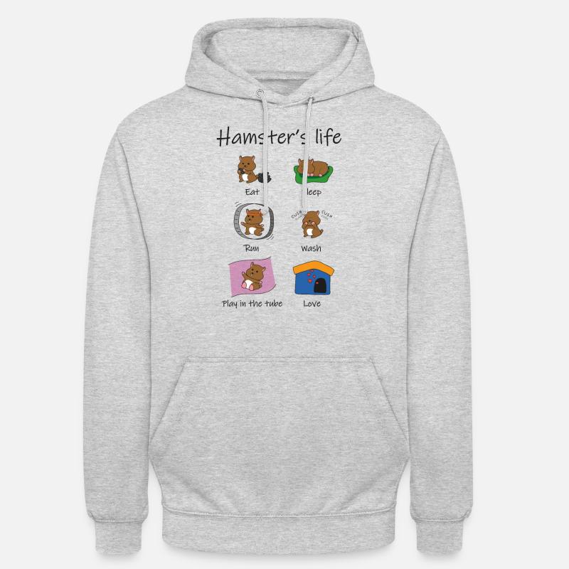 das Leben des Hamsters - Unisex Hoodie - Hellgrau meliert