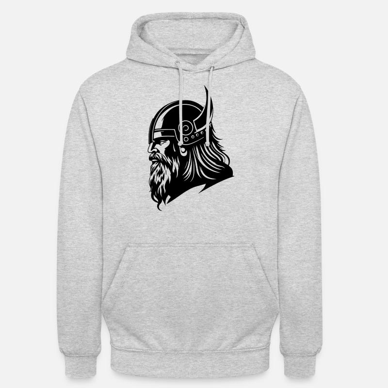 Wikinger Kopf Viking Krieger - Unisex Hoodie - Hellgrau meliert