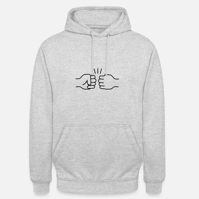 fistbump3 - Sweat-shirt à capuche unisexe - gris clair chiné