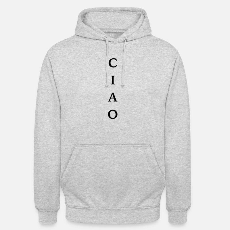 L’expression de ciao - Sweat-shirt à capuche unisexe - gris clair chiné