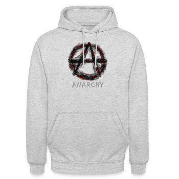 Anarchie - Unisex Hoodie - Hellgrau meliert - Vorne - Alina (178cm) & Michal (187cm)