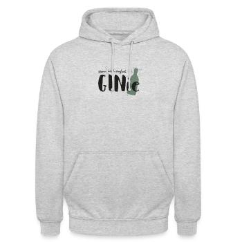 Ginie Gin o clock Tonic Alkohol Sprüche Geschenk - Unisex Hoodie - Hellgrau meliert - Vorne - Alina (178cm) & Michal (187cm)