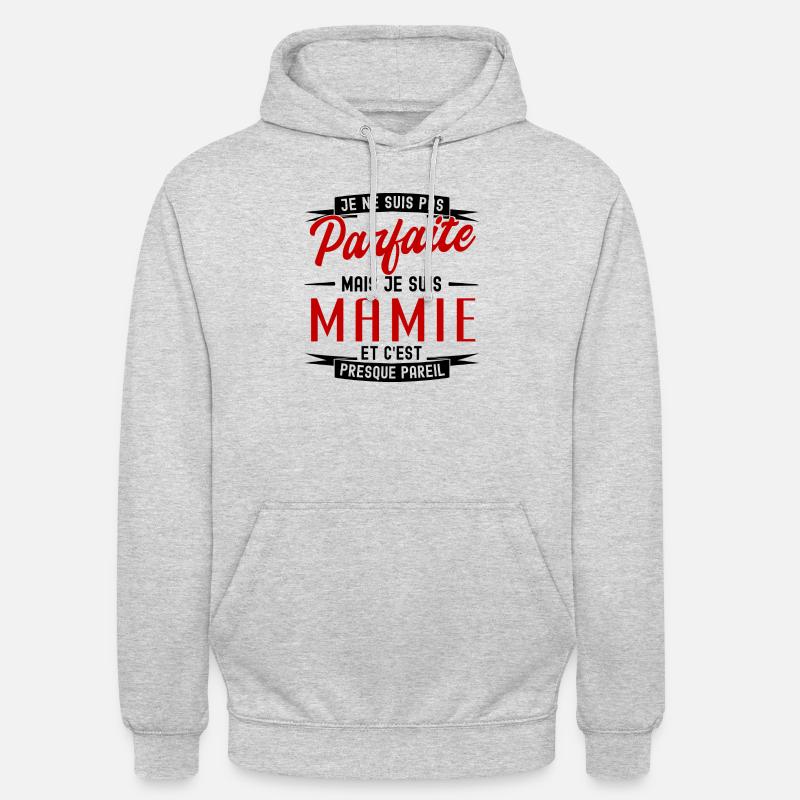 Pas parfaite mais mamie - Sweat-shirt à capuche unisexe - gris clair chiné