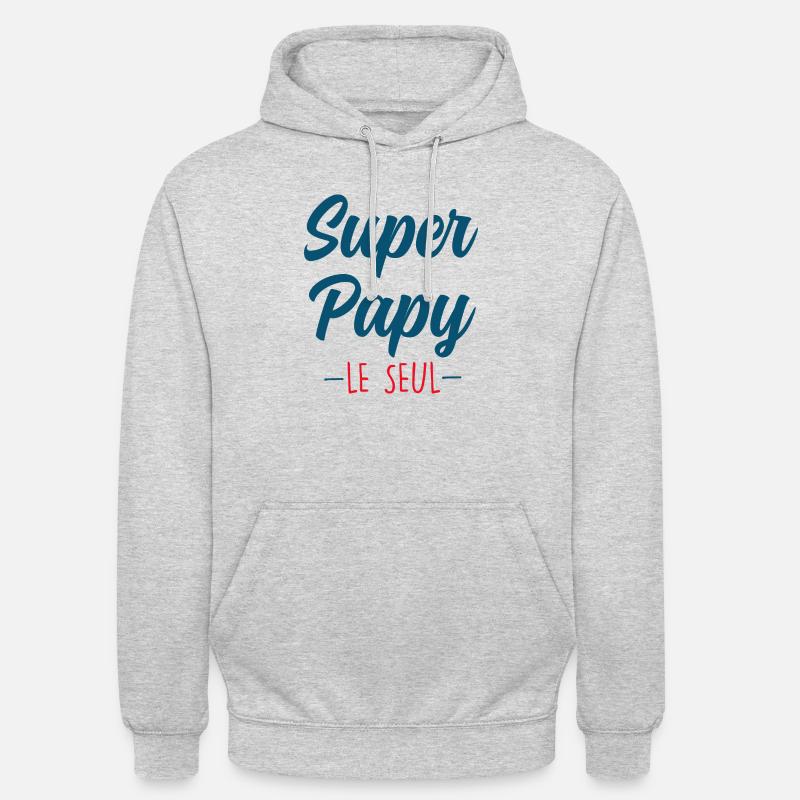Super Papy Le Seul - Sweat-shirt à capuche unisexe - gris clair chiné