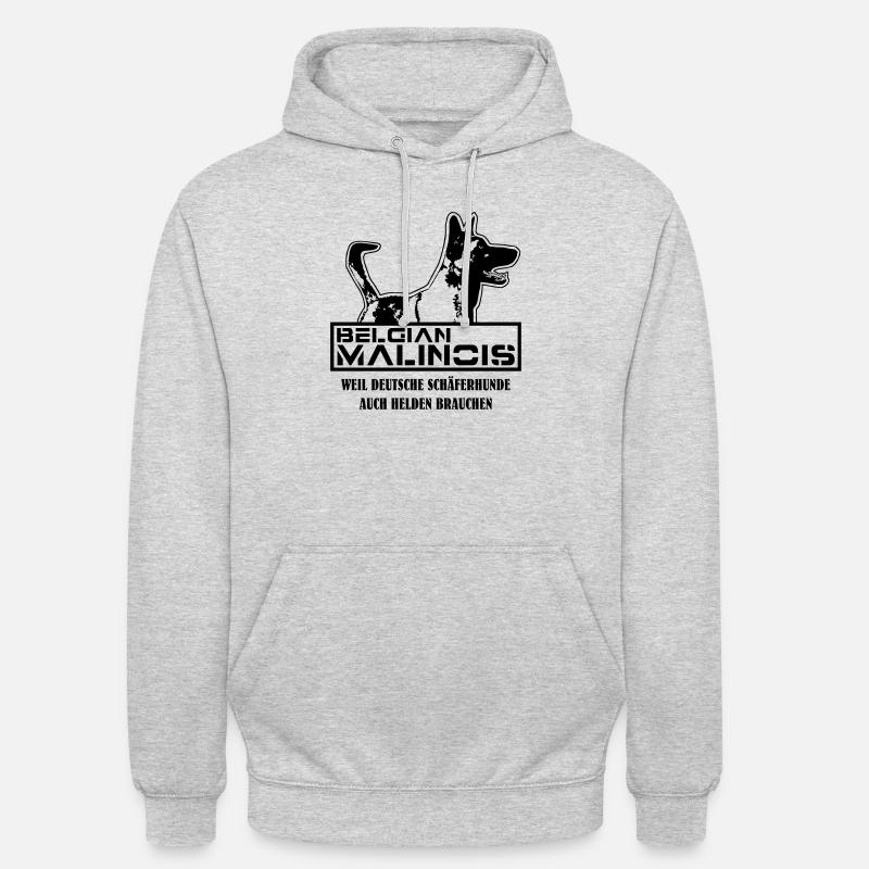 Malinois Helden - Unisex Hoodie - Hellgrau meliert
