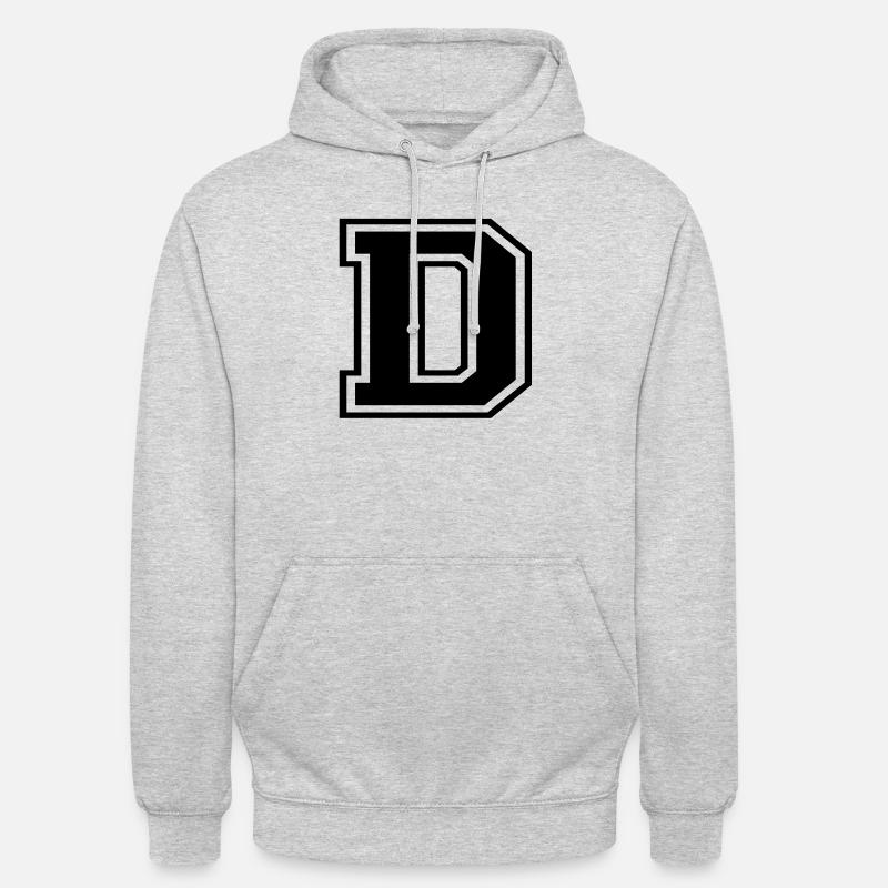 D - Sweat-shirt à capuche unisexe - gris clair chiné