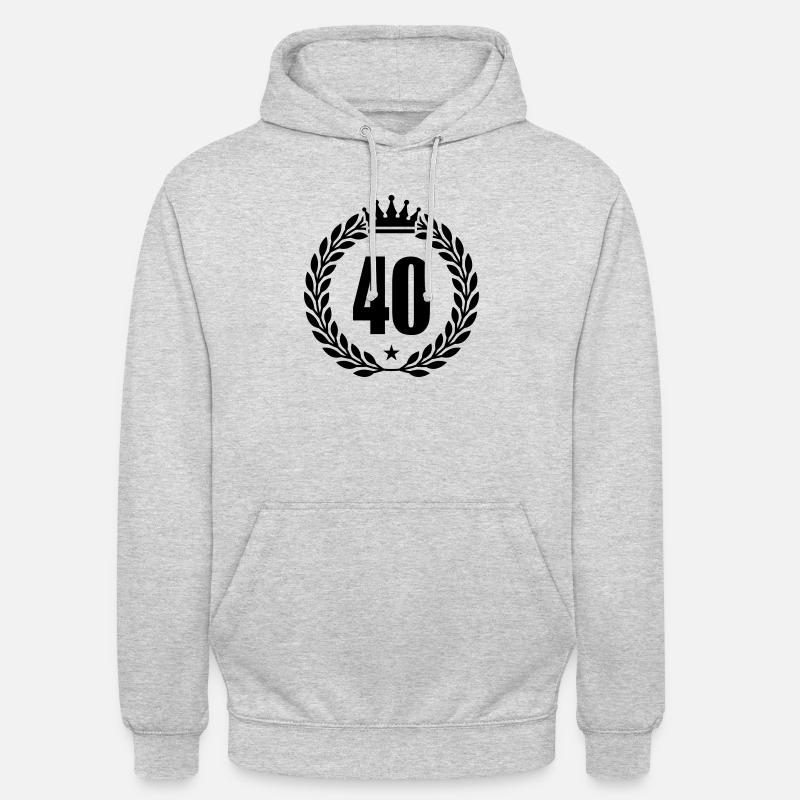 40 kranz krone - Unisex Hoodie - Hellgrau meliert