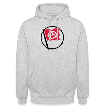 Design anarchy flag symbol - Unisex Hoodie - light heather grey - Front - Alina (178cm) & Michal (187cm)