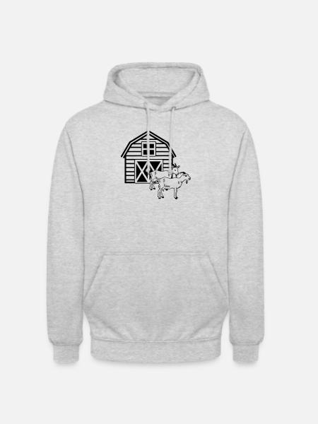 Élevage caprin deux chèvres - Sweat-shirt à capuche unisexe - gris clair chiné