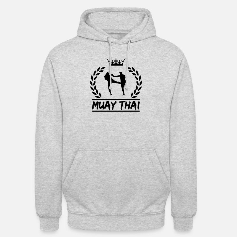 Muay Thaï - Sweat-shirt à capuche unisexe - gris clair chiné