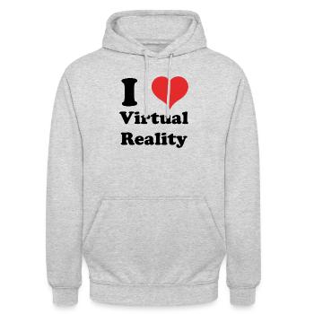 J’adore la réalité virtuelle - Sweat-shirt à capuche unisexe - gris clair chiné - Devant - Alina (178cm) & Michal (187cm)