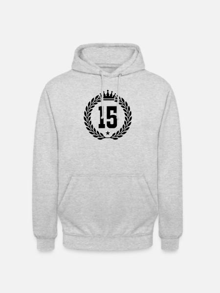 15 Couronne - Sweat-shirt à capuche unisexe - gris clair chiné