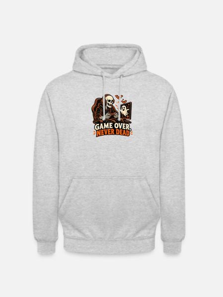 Spiel vorbei: Nie tot. - Unisex Hoodie - Hellgrau meliert