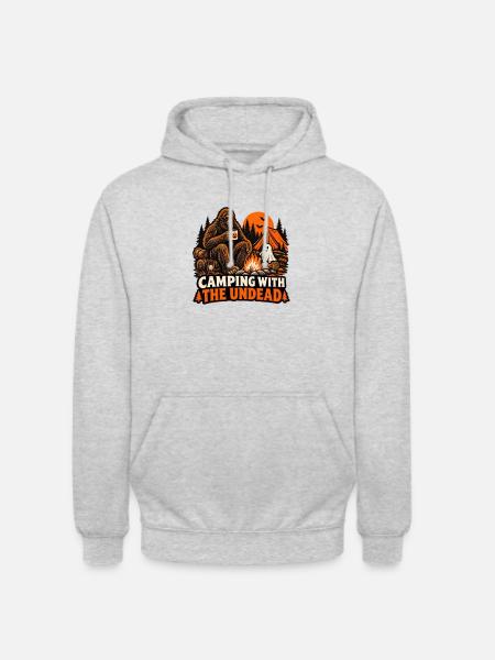 Camping mit den Untoten - Unisex Hoodie - Hellgrau meliert