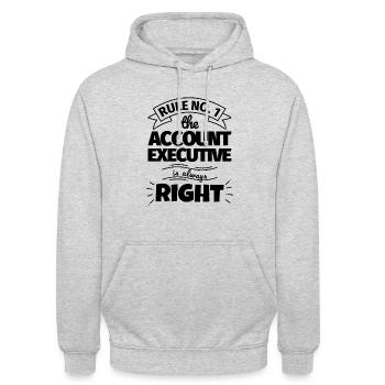 CHARGÉ DE COMPTE Cadeau amusant - Sweat-shirt à capuche unisexe - gris clair chiné - Devant - Alina (178cm) & Michal (187cm)
