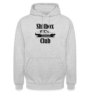 Shitbox club - Unisex Hoodie - Hellgrau meliert - Vorne - Alina (178cm) & Michal (187cm)