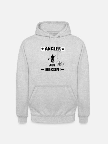 Angeln - Unisex Hoodie - Hellgrau meliert