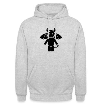 Little Devil Icon - Unisex Hoodie - light heather grey - Front - Alina (178cm) & Michal (187cm)
