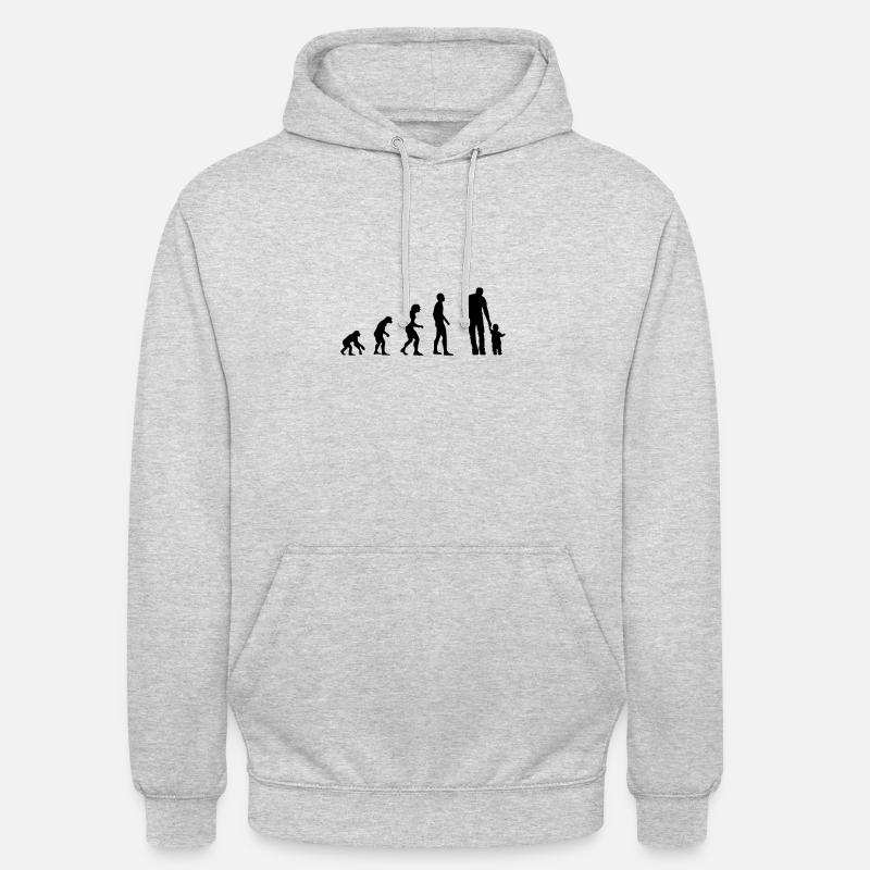 Father Evolution Daddy dad - Unisex Hoodie - light heather grey