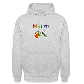 Painter Paint and Brushes - Unisex Hoodie - light heather grey - Front - Alina (178cm) & Michal (187cm)