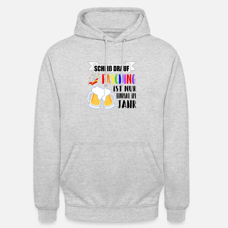 Fasching Bier Spruch Geschenkidee - Unisex Hoodie - Hellgrau meliert