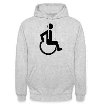 piktogramm behinderung rollstuhl gehen laufen sitz - Unisex Hoodie - Hellgrau meliert - Vorne - Alina (178cm) & Michal (187cm)