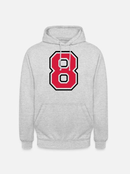 Number eight - 8 - Unisex Hoodie - light heather grey
