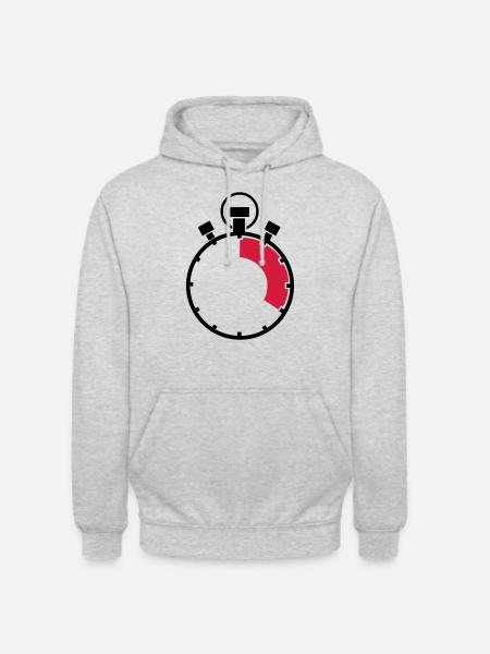 stopuhr_02 - Unisex Hoodie - Hellgrau meliert