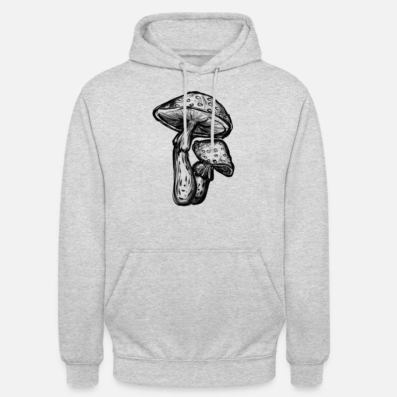 Toadstools Illustration - Unisex Hoodie - light heather grey