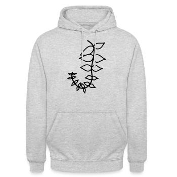 feuille - Sweat-shirt à capuche unisexe - gris clair chiné - Devant - Alina (178cm) & Michal (187cm)