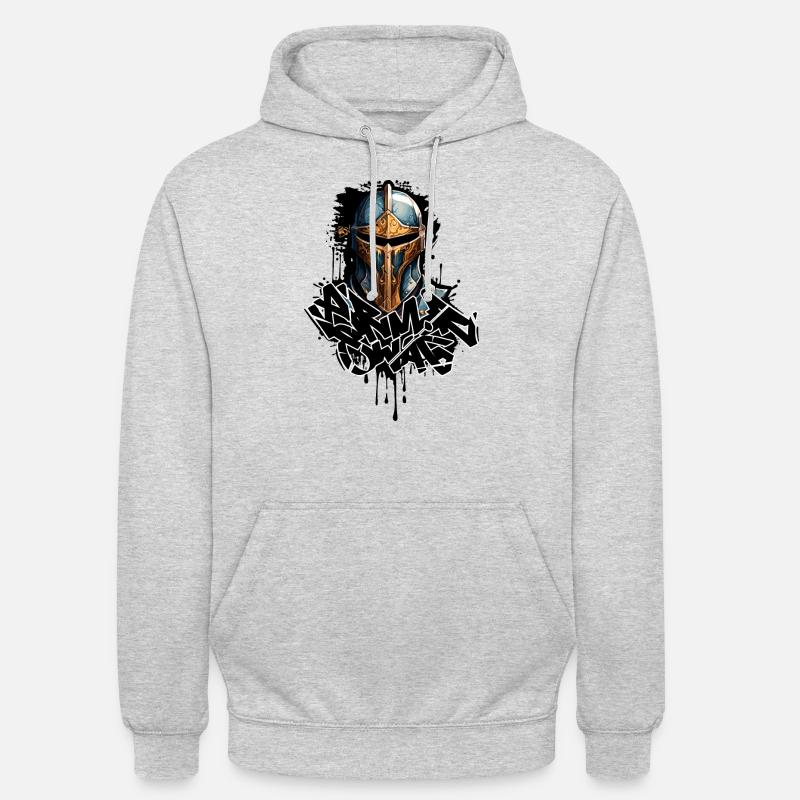 Armure de chevalier médiéval - Sweat-shirt à capuche unisexe - gris clair chiné