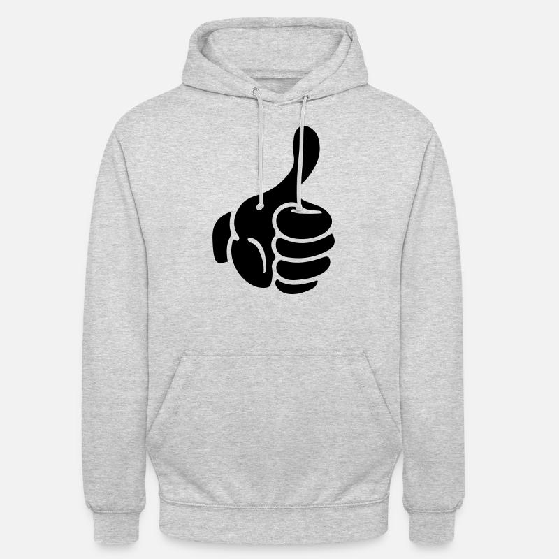 pouce de la main comme comique - Sweat-shirt à capuche unisexe - gris clair chiné