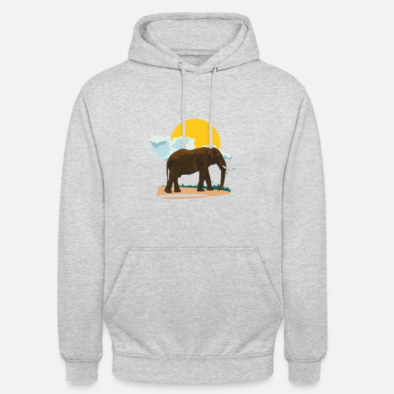 Elefant oder doch Elephant? - Unisex Hoodie - Hellgrau meliert