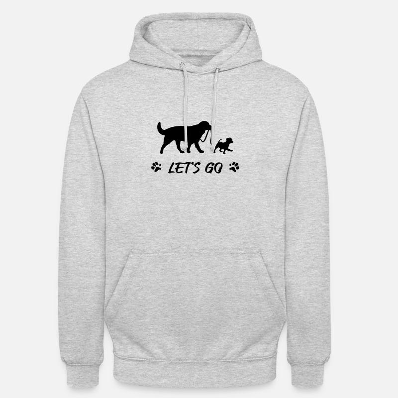 Hunde beim Gassi gehen - Unisex Hoodie - Hellgrau meliert