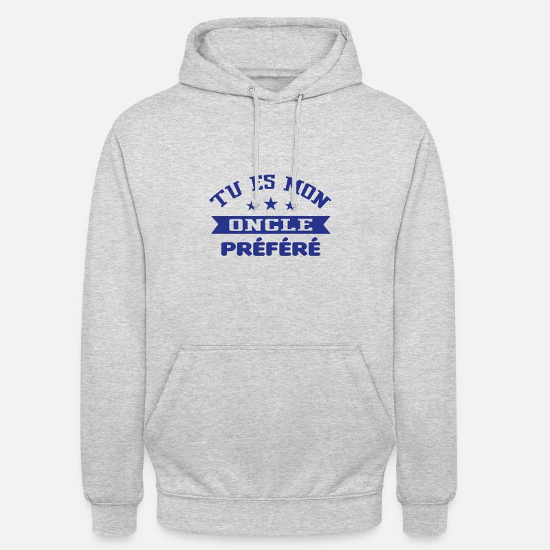 Tu es mon oncle préféré - Sweat-shirt à capuche unisexe - gris clair chiné